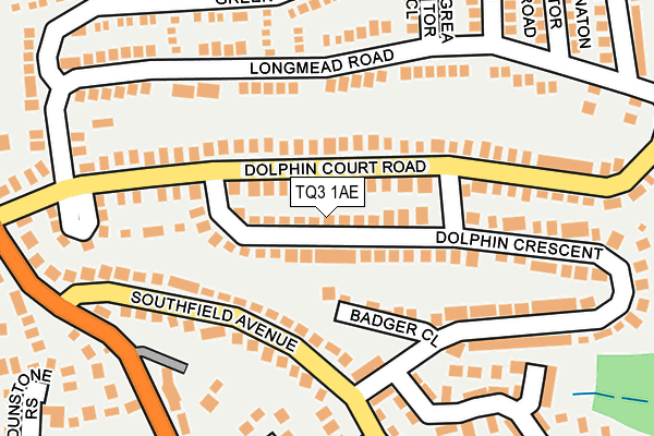 TQ3 1AE map - OS OpenMap – Local (Ordnance Survey)