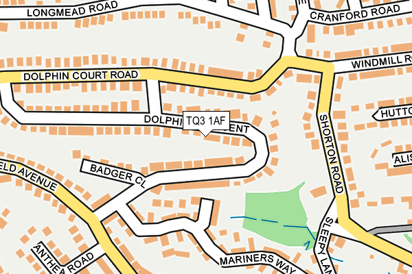 TQ3 1AF map - OS OpenMap – Local (Ordnance Survey)