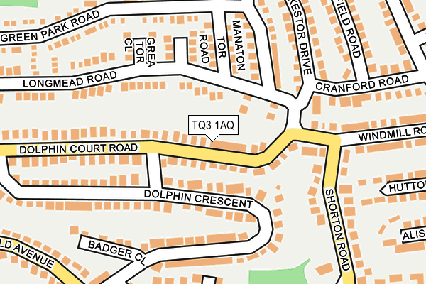 TQ3 1AQ map - OS OpenMap – Local (Ordnance Survey)