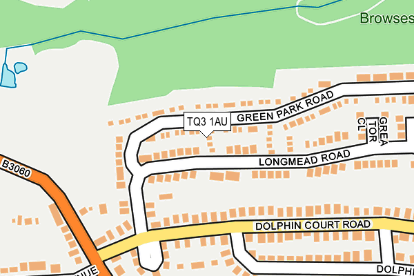 TQ3 1AU map - OS OpenMap – Local (Ordnance Survey)