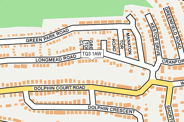 TQ3 1AW map - OS OpenMap – Local (Ordnance Survey)