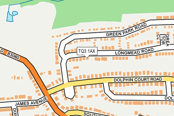 TQ3 1AX map - OS OpenMap – Local (Ordnance Survey)