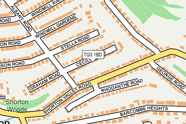 TQ3 1BD map - OS OpenMap – Local (Ordnance Survey)