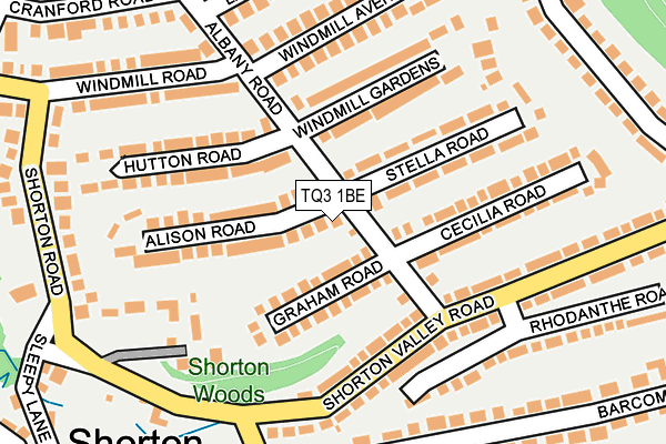 TQ3 1BE map - OS OpenMap – Local (Ordnance Survey)