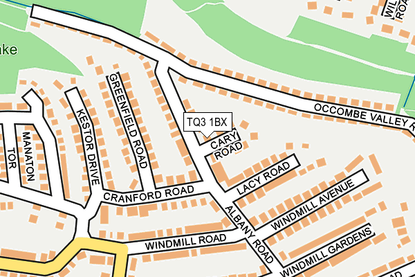 TQ3 1BX map - OS OpenMap – Local (Ordnance Survey)