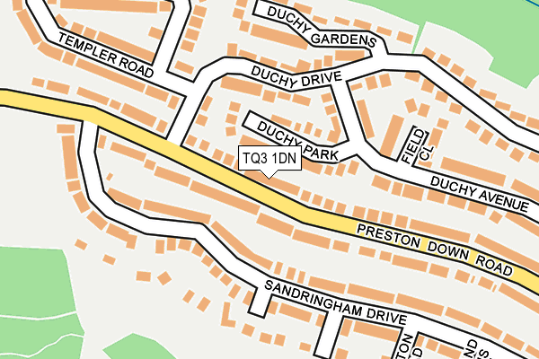 TQ3 1DN map - OS OpenMap – Local (Ordnance Survey)