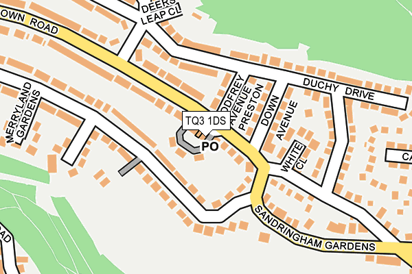 TQ3 1DS map - OS OpenMap – Local (Ordnance Survey)