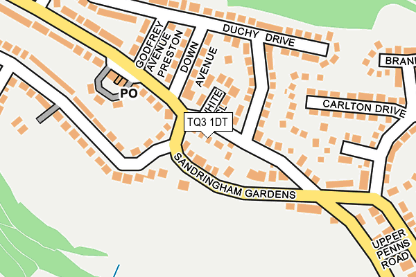 TQ3 1DT map - OS OpenMap – Local (Ordnance Survey)