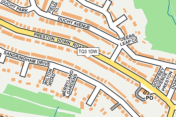 TQ3 1DW map - OS OpenMap – Local (Ordnance Survey)
