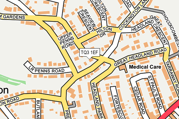 TQ3 1EF map - OS OpenMap – Local (Ordnance Survey)