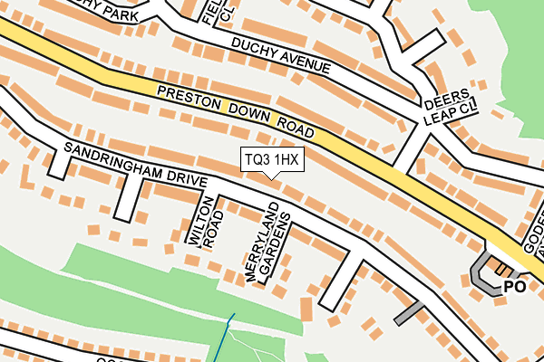 TQ3 1HX map - OS OpenMap – Local (Ordnance Survey)
