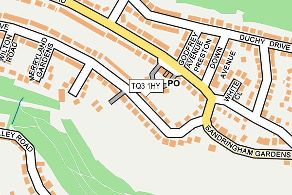 TQ3 1HY map - OS OpenMap – Local (Ordnance Survey)