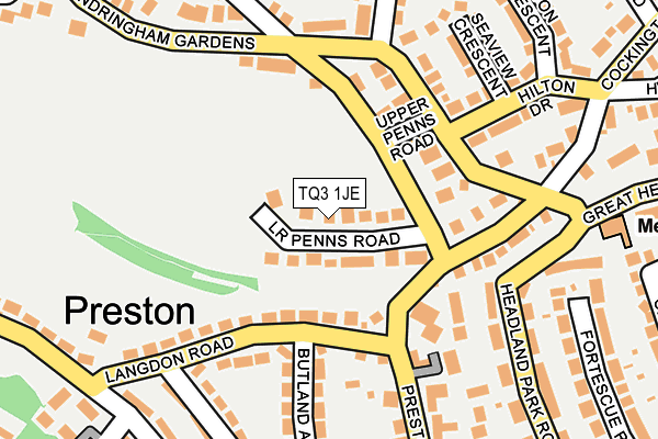TQ3 1JE map - OS OpenMap – Local (Ordnance Survey)