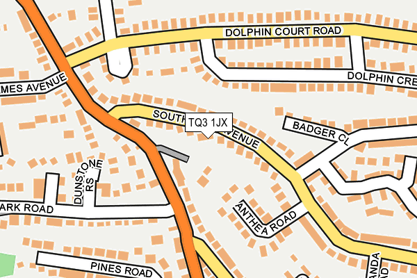 TQ3 1JX map - OS OpenMap – Local (Ordnance Survey)