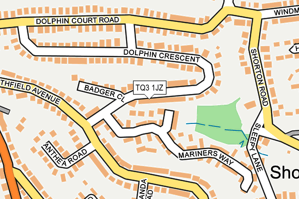 TQ3 1JZ map - OS OpenMap – Local (Ordnance Survey)