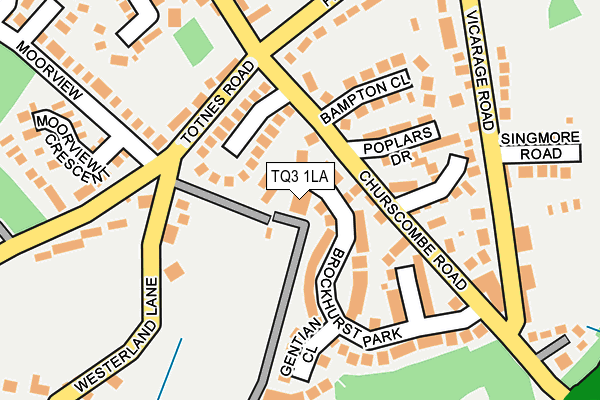 TQ3 1LA map - OS OpenMap – Local (Ordnance Survey)