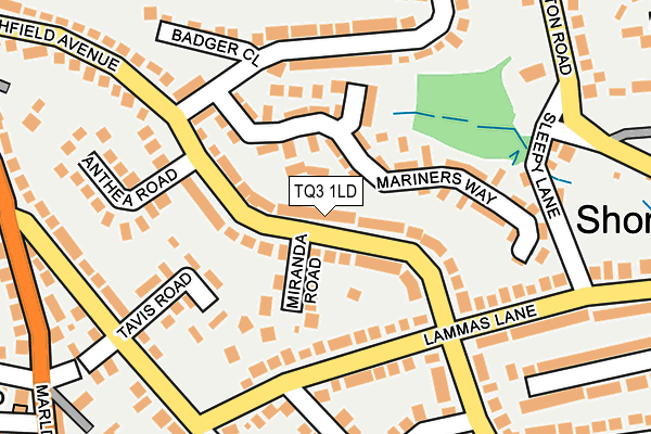 TQ3 1LD map - OS OpenMap – Local (Ordnance Survey)