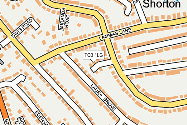 TQ3 1LG map - OS OpenMap – Local (Ordnance Survey)