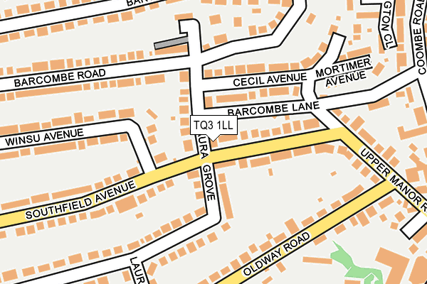 TQ3 1LL map - OS OpenMap – Local (Ordnance Survey)