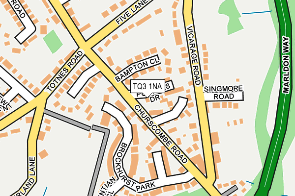 TQ3 1NA map - OS OpenMap – Local (Ordnance Survey)