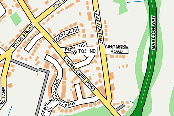 TQ3 1ND map - OS OpenMap – Local (Ordnance Survey)