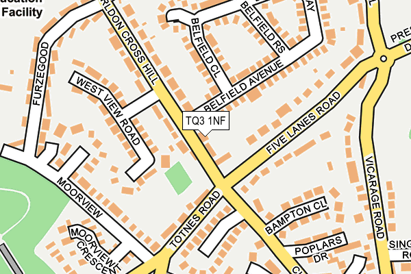 TQ3 1NF map - OS OpenMap – Local (Ordnance Survey)