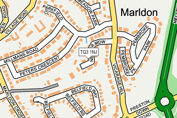 TQ3 1NJ map - OS OpenMap – Local (Ordnance Survey)