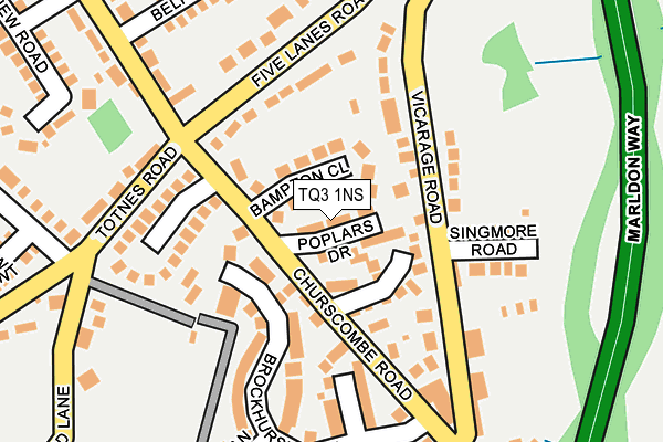 TQ3 1NS map - OS OpenMap – Local (Ordnance Survey)