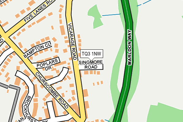 TQ3 1NW map - OS OpenMap – Local (Ordnance Survey)