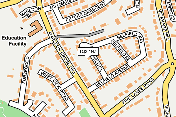 TQ3 1NZ map - OS OpenMap – Local (Ordnance Survey)