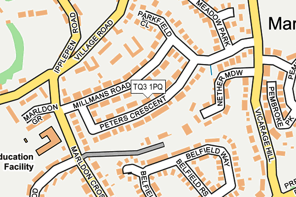 TQ3 1PQ map - OS OpenMap – Local (Ordnance Survey)