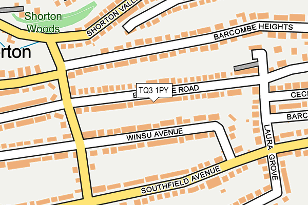 TQ3 1PY map - OS OpenMap – Local (Ordnance Survey)