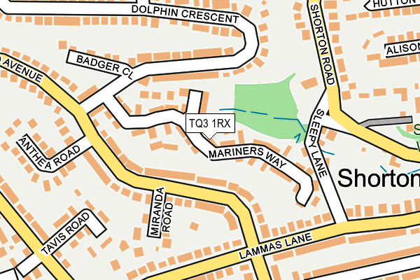 TQ3 1RX map - OS OpenMap – Local (Ordnance Survey)