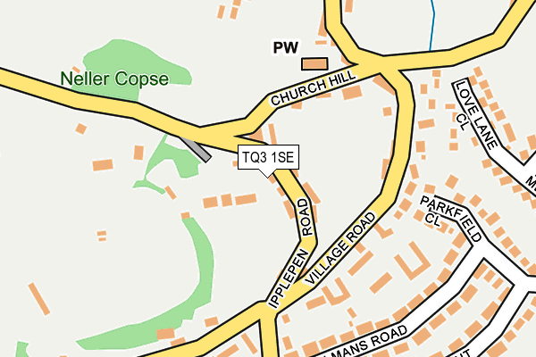 TQ3 1SE map - OS OpenMap – Local (Ordnance Survey)