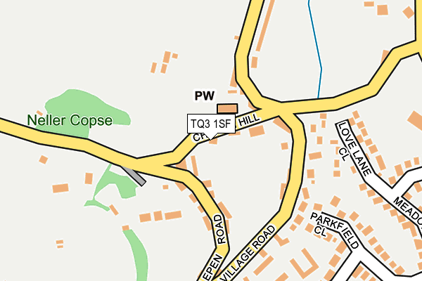 TQ3 1SF map - OS OpenMap – Local (Ordnance Survey)