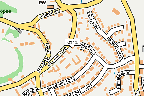 TQ3 1SJ map - OS OpenMap – Local (Ordnance Survey)