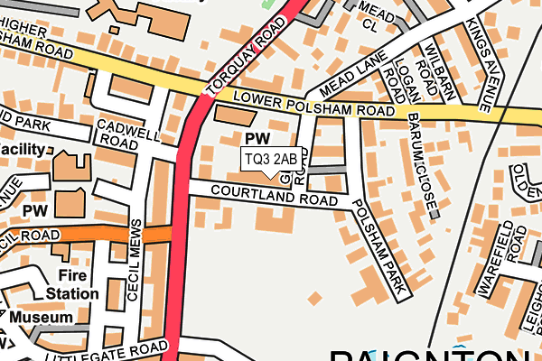 TQ3 2AB map - OS OpenMap – Local (Ordnance Survey)