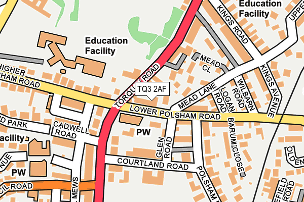TQ3 2AF map - OS OpenMap – Local (Ordnance Survey)
