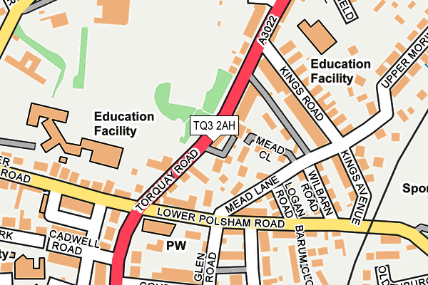 TQ3 2AH map - OS OpenMap – Local (Ordnance Survey)