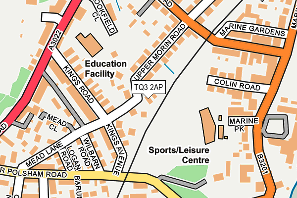 TQ3 2AP map - OS OpenMap – Local (Ordnance Survey)