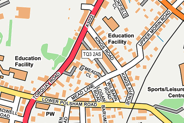 TQ3 2AS map - OS OpenMap – Local (Ordnance Survey)