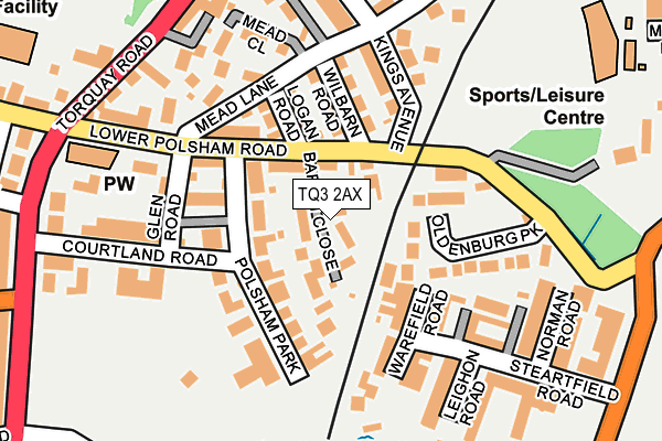 TQ3 2AX map - OS OpenMap – Local (Ordnance Survey)
