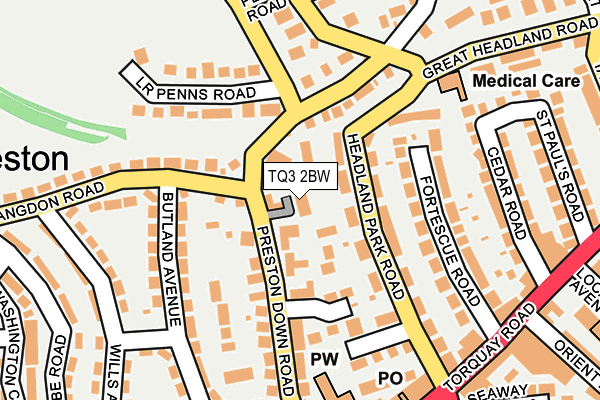 TQ3 2BW map - OS OpenMap – Local (Ordnance Survey)