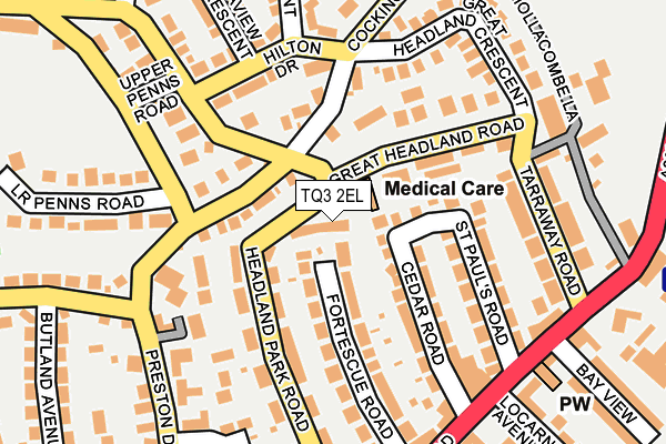 TQ3 2EL map - OS OpenMap – Local (Ordnance Survey)