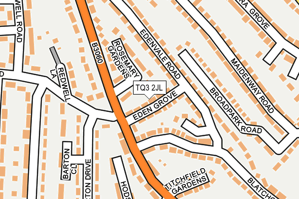TQ3 2JL map - OS OpenMap – Local (Ordnance Survey)