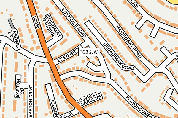 TQ3 2JW map - OS OpenMap – Local (Ordnance Survey)