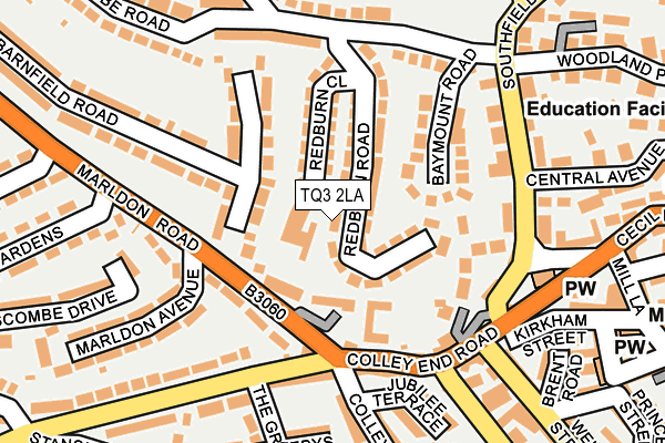 TQ3 2LA map - OS OpenMap – Local (Ordnance Survey)