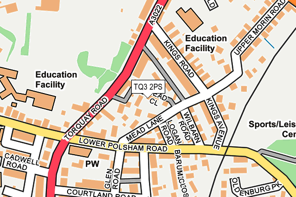 TQ3 2PS map - OS OpenMap – Local (Ordnance Survey)
