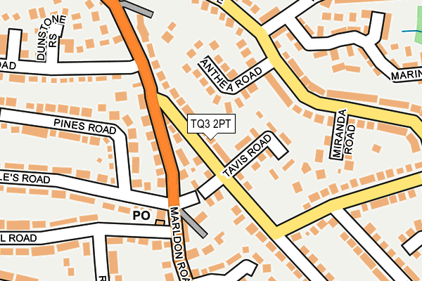 TQ3 2PT map - OS OpenMap – Local (Ordnance Survey)