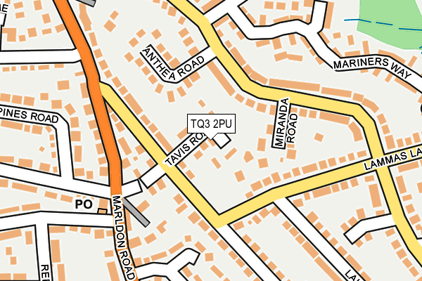 TQ3 2PU map - OS OpenMap – Local (Ordnance Survey)